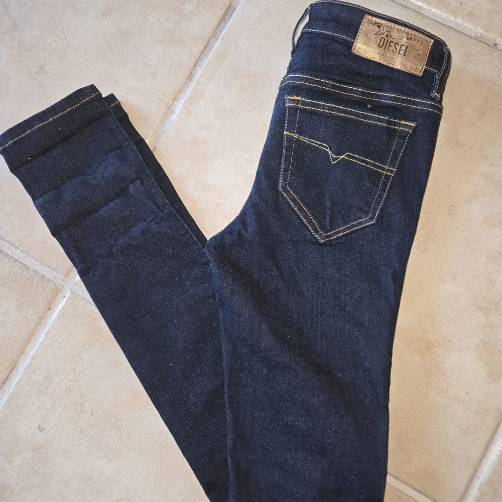 Diesel Industry Women's Deep Indigo Skinny Stretch Jeans 25x29